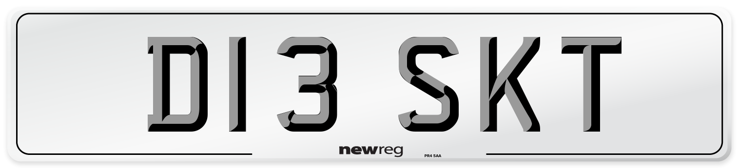 D13 SKT Number Plate from New Reg